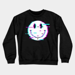 Acid House Glitched Smiley Crewneck Sweatshirt